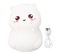 UMDHAIYI Cat Night Light with Adjustable Colors, Tap Control, Rechargeable Battery, Adorable Shape for Kids, Adults, Bedroom Decor, Camping, Dorm, Party, Gifts (Opened Eyes)