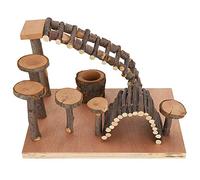 UMDHAIYI for Small Pet,Climbing Ladder,Step Ramp, Applewood,Fitness Exercise,Feeder Chew Toy for Hamster (Apple wooden pillar style L)