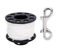 UMDHAIYI Scuba Diving Finger Spool Reel with 131.2ft White Line 90mm Double End Clamp Compact Dive Reel for Cave Wreck Technical Safety Diving