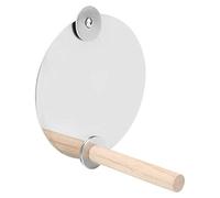 UMDHAIYI Stainless Steel Mirror Bird Cage Wooded Standing Rod Pet Parrots Perch Toy Birdcage Accessories