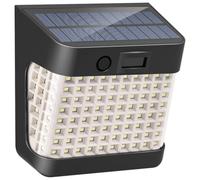 UME Solar Motion Sensor Security Lights，120 LED Outdoor Solar Powered Flood Lights, 3 Lighting Modes,900ml, 120° Wide Angle Solar Wall Lights for Outside Yard Fence Garden Garage,Black(1)