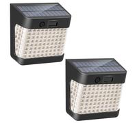 UME Solar Motion Sensor Security Lights，120 LED Outdoor Solar Powered Flood Lights, 3 Lighting Modes,900ml, 120° Wide Angle Solar Wall Lights for Outside Yard Fence Garden Garage,Black(2)