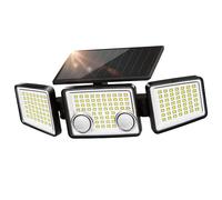 UME Solar Outdoor Lights - 3000 Lumen, 7000K, 152 LED Super Bright Motion Sensor Flood Lights with 2 Sensors, IP65 Waterproof, 270 Wide Angle, 3 Modes for Garden & Patio