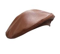 Umeepar Womens Classic Pu Leather French Beret Hat (Brown)