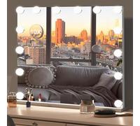Umeiga Hollywood Vanity Mirror with Lights, 50x43cm Lighted Makeup Mirror with Touch Screen and USB Port to Charging, Large 14 Dimmable LED Bulbs 3 Lighting Modes Tabletop and Wall Mounted, White
