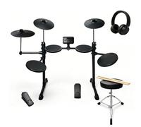 Umelody Electric Drum Kit for Beginner Home Practice with 10" Cymbals, USB MIDI, 7 Drum Kits, 70 Sounds,Throne, Headphones, Sticks,foldable drum set gift