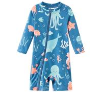 UMELOK Baby Swimsuit One-Piece with Full-Length Zip UPF 50+ Sun Protection Quick-Dry Swimwear for Boys UV Rash Guard for Infants 6-9 Months Perfect for Pool & Beach 68/74 Submarine World