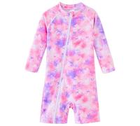 UMELOK Baby Swimsuit One-Piece with Full-Length Zip UPF 50+ Sun Protection Quick-Dry Swimwear for Girls UV Rash Guard for Infants 6-9 Months Perfect for Pool & Beach 68/74 Pink