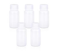UMETASS 2 oz Wide Mouth Lab Reagent Bottle, Translucent HDPE, Sealed Leak-proof, Pill & Water Sample Bottle (5 Pcs)