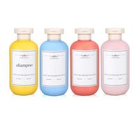 UMETASS 200 ml Travel Bottles for Filling, Leak-Proof Travel Time Set, Travel Size Shampoo Container with Flip-Top Lid, Empty Travel Bottles (Orange/Yellow/Pink/Blue, Pack of 4)