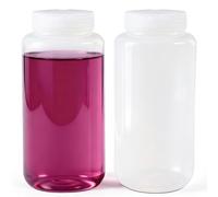 UMETASS 33.8 oz Wide Mouth Lab Reagent Bottle, Laboratory Grade Chemical Container, Sealed Leak-proof Translucent HDPE Bottle, Pill Bottles, Water Sample Containers (2 Pcs)