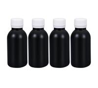UMETASS HDPE Wide Mouth Bottle with Screw Cap, Empty Chemical Bottle, Laboratory Sealing Bottle, Food-Grade Plastic Container - Suitable for Laboratory and Kitchen (Black, 100 ml)