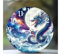 Umfarvt 10 Inch Blue Dragon Wall Clock, kitchen wall clocks, Ultra-Quiet Movement Quartz Sweep Round clock, Decorative Clocks for Living Room Bedroom Bathroom Office