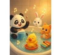 Umfarvt 5D Animal Bathtub Music Diamond Art Kits for Adults 40x50cm DIY Round Full Drill Gem Art Set,Diamond Painting kit Crystal Rhinestone Embroidery Canvas Painting Home Decor