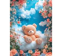 Umfarvt 5D Cloud Bear Diamond Art Kits for Adults 40x50cm DIY Round Full Drill Gem Art Set,Diamond Painting kit Crystal Rhinestone Embroidery Canvas Painting Home Decor