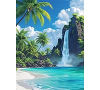 Umfarvt 5D Coconut Tree Sea Diamond Art Kits for Adults 60x80cm DIY Square Full Drill Gem Art Set,Diamond Painting kit Crystal Rhinestone Embroidery Canvas Painting Home Decor