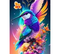 Umfarvt 5D Colored Birds Feathers Diamond Art Kits for Adults 50x70cm DIY Round Full Drill Gem Art Set,Diamond Painting kit Crystal Rhinestone Embroidery Canvas Painting Home Decor