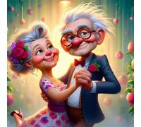 Umfarvt 5D Couples Dance Diamond Painting Kits for Adults Kids,DIY Round Full Drill Diamond Art Painting Kits,Canvas Embroidery Diamond Art Craft for Home Wall Decor 30x30cm