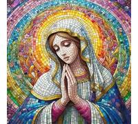 Umfarvt 5D Faith Girl Diamond Art Painting Kits,Full Drill DIY Square Diamond Painting for Adults Crystal Rhinestone Cross Stitch Pictures for Home Wall Decor 70x70cm