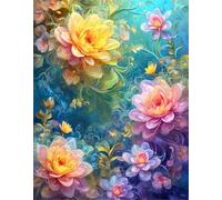 Umfarvt 5D Fantasy Flower Diamond Art Kits for Adults 80x100cm DIY Square Full Drill Gem Art Set,Diamond Painting kit Crystal Rhinestone Embroidery Canvas Painting Home Decor