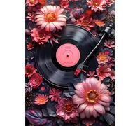 Umfarvt 5D Flower Music Film Diamond Art Kits for Adults 60x80cm DIY Square Full Drill Gem Art Set,Diamond Painting kit Crystal Rhinestone Embroidery Canvas Painting Home Decor