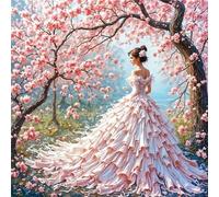 Umfarvt 5D Glamorous Woman Diamond Painting Kits for Adults Kids,DIY Round Full Drill Diamond Art Painting Kits,Canvas Embroidery Diamond Art Craft for Home Wall Decor 60x60cm