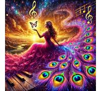 Umfarvt 5D Sunset Melody Beauty Diamond Painting Kits for Adults Kids,DIY Round Full Drill Diamond Art Painting Kits,Canvas Embroidery Diamond Art Craft for Home Wall Decor 70x70cm