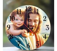 Umfarvt Believer Angel Wall Clock, 8Inch Silent Non-Ticking Easy to Read Arabic Numerals clocks, Quartz Battery Operated clock, Modern wall Clocks for Living Room Kitchen Bedroom Bathroom Office
