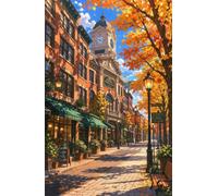 Umfarvt Diamond Art Kits for Adults Beginners London, 5D Full Square Drill Diamond Painting Kit, 55x75cm DIY Autumn Streets Crystal Cross Stitch Embroidery Set for Home Wall Decor Gifts