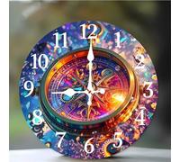 Umfarvt Fantasy Compass Wall Clock, 12Inch Silent Non-Ticking Easy to Read Arabic Numerals clocks, Quartz Battery Operated clock, Modern wall Clocks for Living Room Kitchen Bedroom Bathroom Office