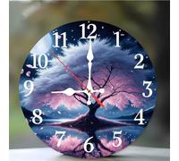 Umfarvt Moon Flower Tree Wall Clock, 12Inch Silent Non-Ticking Easy to Read Arabic Numerals clocks, Quartz Battery Operated clock, Modern wall Clocks for Living Room Kitchen Bedroom Bathroom Office