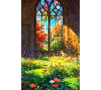 Umfarvt Palace Diamond Painting Kits for Adults, 5D Round Diamond Art Kits, 33x41in Sunlight Gate Diamond Painting for Beginners, DIY Full Drill Diamond Dots Gem Art Crafts for Home Wall Decor