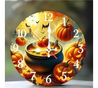 Umfarvt Pumpkin Soup Wall Clock, 16Inch Silent Non-Ticking Easy to Read Arabic Numerals clocks, Quartz Battery Operated clock, Modern wall Clocks for Living Room Kitchen Bedroom Bathroom Office
