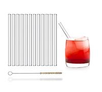 UMI Glass Straws 12x 6 Inch Small Reusable Including Cleaning Brush Glass Straws Made in Germany Dishwasher Safe - Short Glass Straws for Tumbler