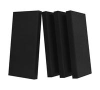 UMIACOUSTICS 4 PCS Acoustic Panels with Hanging Hardware, 2” Thick Fiberglass Sound Proof Panels for Studios, Office, Home Theater Ceiling or Wall- Black