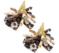 Umibow 2 Pcs Birthday Hair Bow Clips for Baby Girls Curly Ribbon Number Bowknot Hair Clips Glitter Baby Birthday Party Decorations for Girls Toddlers(Leopard Print-4th)