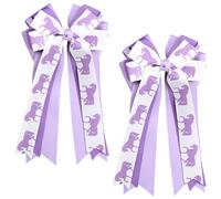 Umibow 2 Pcs Equestrian Hair Bow Clips Horse Pattern Hairpin Horse Show Bowknot Barrettes Equestrian Hair Accessories for Horseback Riding Competitions(Purple)