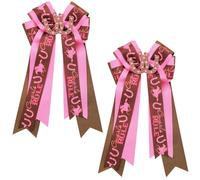 Umibow 2 Pcs Western Cowgirl Hair Bows Clips Cowboy Hat Boot Bowknot Hair Barrettes Western Rodeo Bow Hair Clips Horseshoes Print Western Country Hair Accessories(Color A)