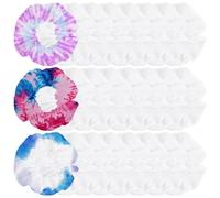 Umibow 24 Pcs White Scrunchies for Tie Dye Party Elastic White Hair Ties Ponytail Holder Cotton Hair Scrunchies Hairbands Hair Accessories for Women