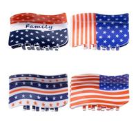 Umibow 4 Pcs American Flag Hair Claw Clips 4th of July USA Claw Clips Red White Blue Patriotic Hair Clips Independence Day Hair Accessories for Women(Quadrilateral)
