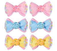 Umibow 6 Pcs Ice Cream Lollipop Cupcake Hair Bow Clips Donut Confetti Sprinkle Hair Barrettes Colorful Bowknot Hairgrips for Birthday Back to School Supplies