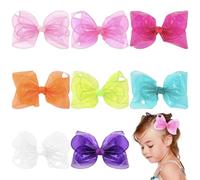 Umibow 8 Pcs Jelly Hair Bow Clips Waterproof Bowknot Hairpin PVC Summer Swim Pool Bow Clips Multi-Colored Jelly Barrettes Transparent Hair Accessories(Style A)