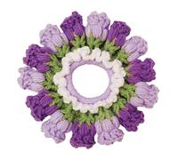 Umibow Lily of the Valley Flower Hair Tie Handmade Elastic Hair Bands Large Crochet Scrunchie Flower Hair Rope Ponytail Holder Knitted Hair Accessories for Women