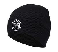 UMiCHOi One Piece Beanie Hat Anime Cap Skull Skeleton Hat, Round Skeleton Black