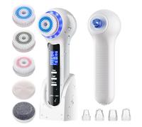UMICKOO Face Scrubber Exfoliator,Facial Cleansing Brush Waterproof with LCD Screen,Blackhead Remover Vacuum with 5 Brush Heads,Face Spin Brush for Exfoliating, Massaging and Deep Pore Cleansing