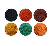 UMID Cosmetics Grade, Iron Oxide Powder 6 Pack,Concrete Pigment, Mortar,Black Iron Oxide, Yellow Iron Oxide, red Iron Oxide, Green Iron Oxide, Orange Iron Oxide & Brown Iron Oxide, 25g of Each Color