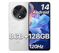 UMIDIGI G100A Mobile Phones, 6.9" 120Hz HD+ Display, 8GB+128GB Smartphone Android 14, 6000mAh Battery/20W PD Fast Charging, 13MP Camera, 4G Dual SIM Phone Unlocked, GPS/Fingerprint/Face ID, White