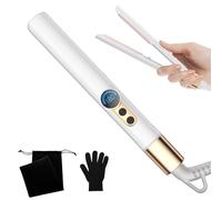 UMIGA Portable Travel Mini Ionic Hair Straightener, 2 in 1 Mini Straightener for Short Hair with 4 Temperatures, Small Straighteners with LCD Display, 60 Mins Auto Off