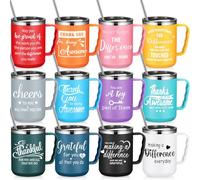 Umigy 12 Pcs Employee Appreciation Coffee Mug Gift Bulk Thank You 17oz Drinking Cup Stainless Steel Insulated Travel Tumbler Valentines Office Gifts for Coworker Staff Nurse Women Teacher