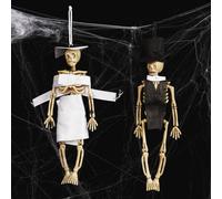 Umiin Halloween Decorations Skull Bone Model for Gothic Hallowe's Eve Indoor Decoration Party Accessories Props Ornament Skeleton for Haunted House (Bride&Groom)